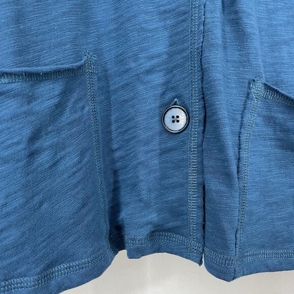 Habitat Clothes To Live in Size M Pocket Cardigan Top Baltic Teal Blue Lagenlook - Picture 2 of 9